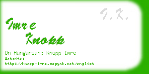 imre knopp business card